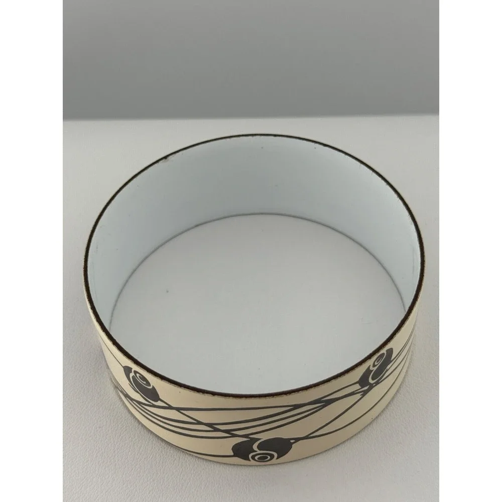 Vintage Enamel Rose Flower Bangle Bracelet Unsigned Possibly Michaela Frey‎